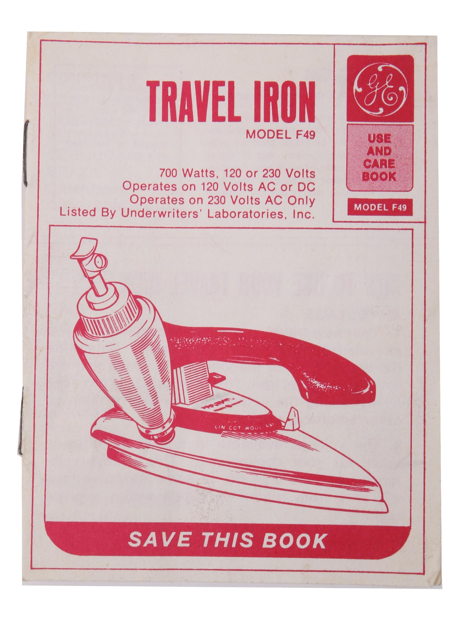 AMERICAN SPRAY STEAM DRY TRAVEL F49 MODEL IRON PIC-9